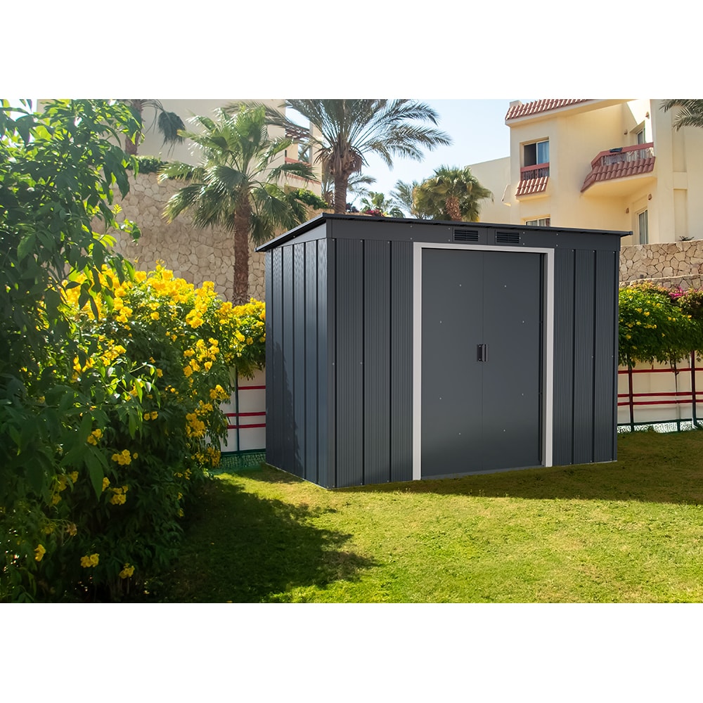 Casuta gradina DURAMAX Eco 8X4, otel, 263 x 123.6 x 181 cm, antracit