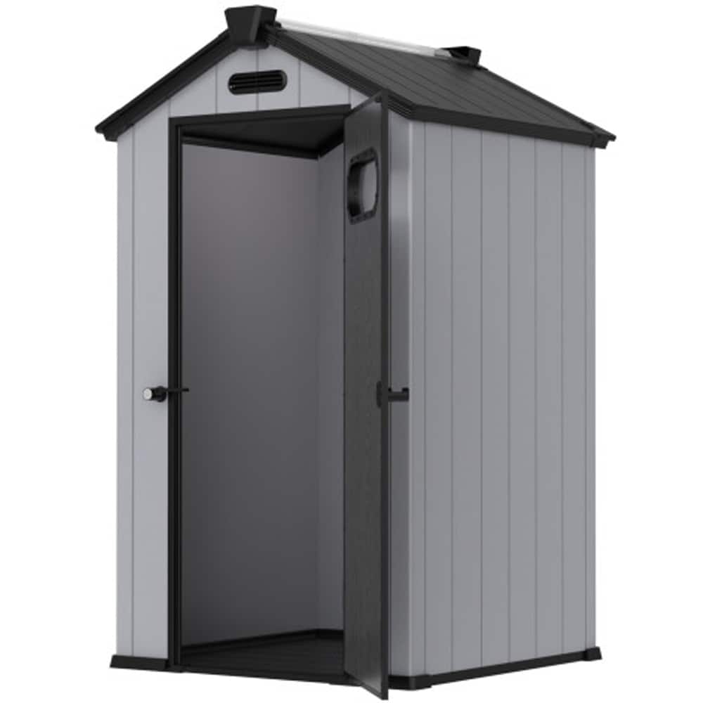 Casuta gradina NATURE REVOLUTION Sunny 4X4, plastic, 124.8 x 123.6 x 204.6 cm, gri antracit