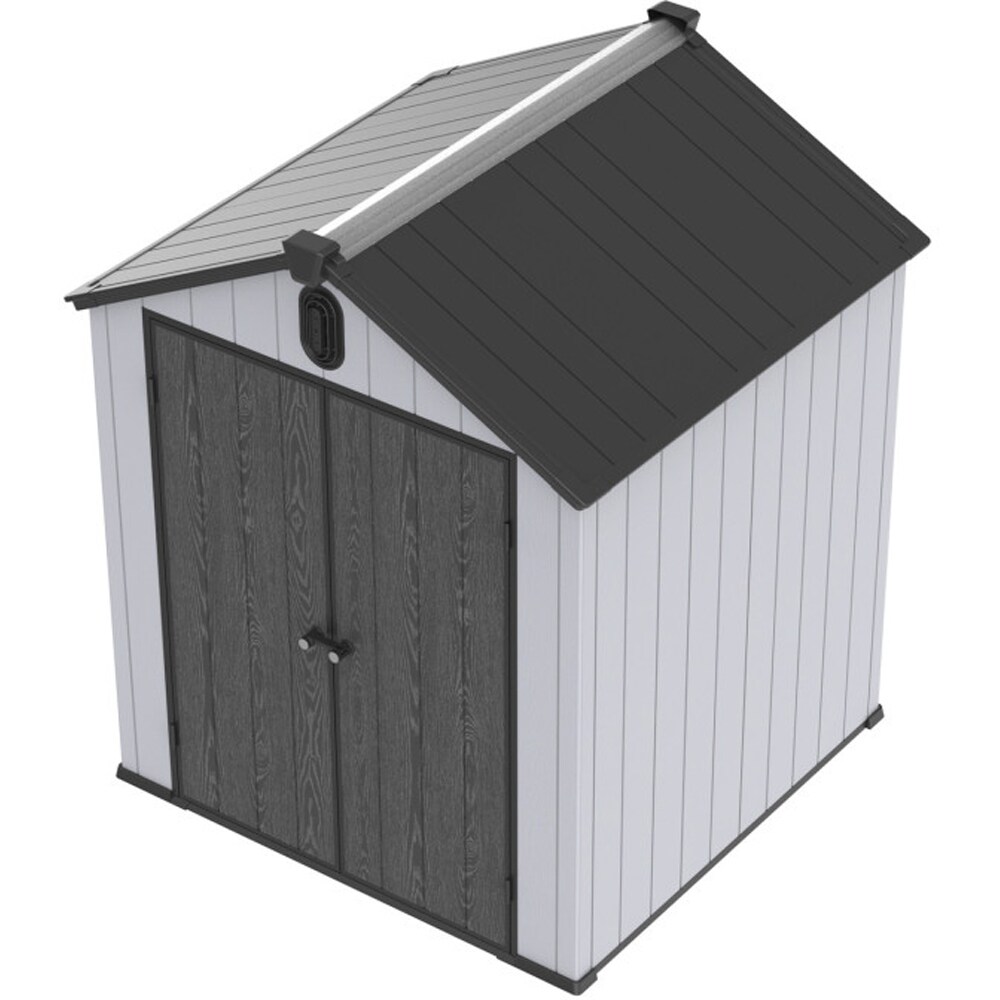 Casuta gradina NATURE REVOLUTION Pollen 6X6, plastic, 185.5 x 188.3 x 226.5 cm, gri antracit