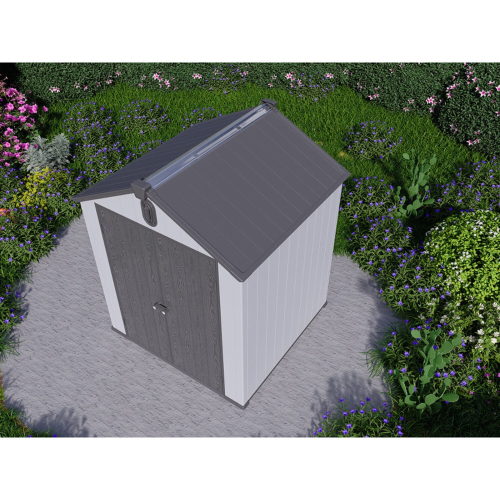 Casuta gradina NATURE REVOLUTION Pollen 6X6, plastic, 185.5 x 188.3 x 226.5 cm, gri antracit