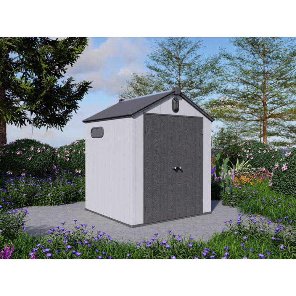 Casuta gradina NATURE REVOLUTION Pollen 6X6, plastic, 185.5 x 188.3 x 226.5 cm, gri antracit