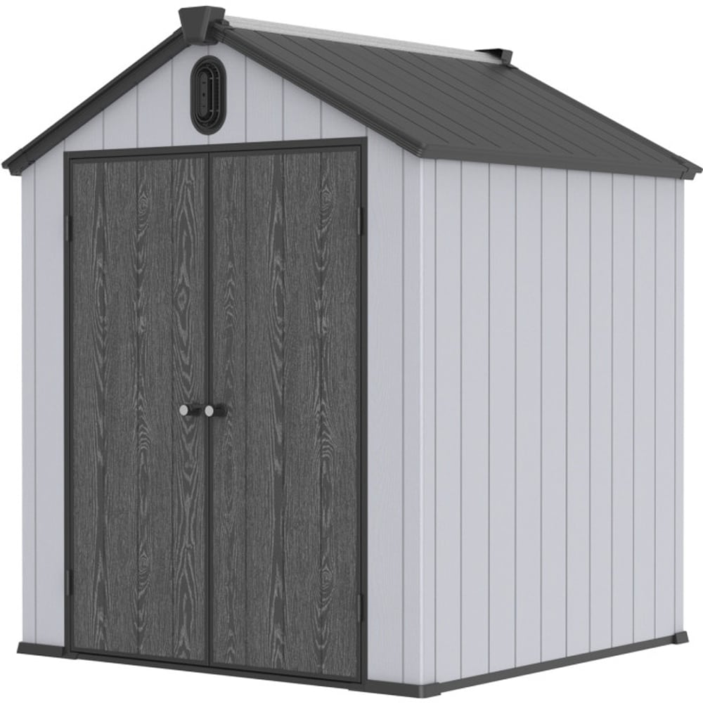 Casuta gradina NATURE REVOLUTION Pollen 6X6, plastic, 185.5 x 188.3 x 226.5 cm, gri antracit