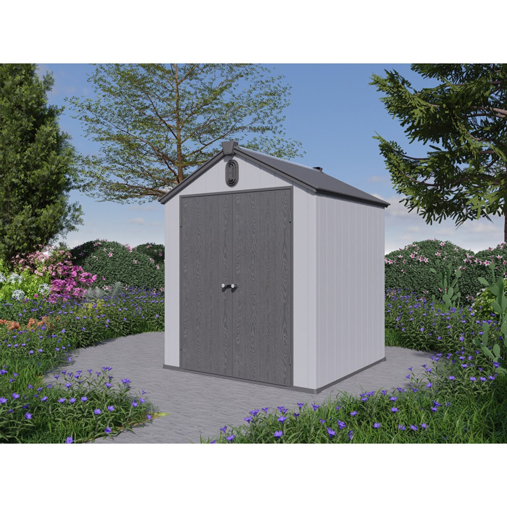 Casuta gradina NATURE REVOLUTION Pollen 6X6, plastic, 185.5 x 188.3 x 226.5 cm, gri antracit