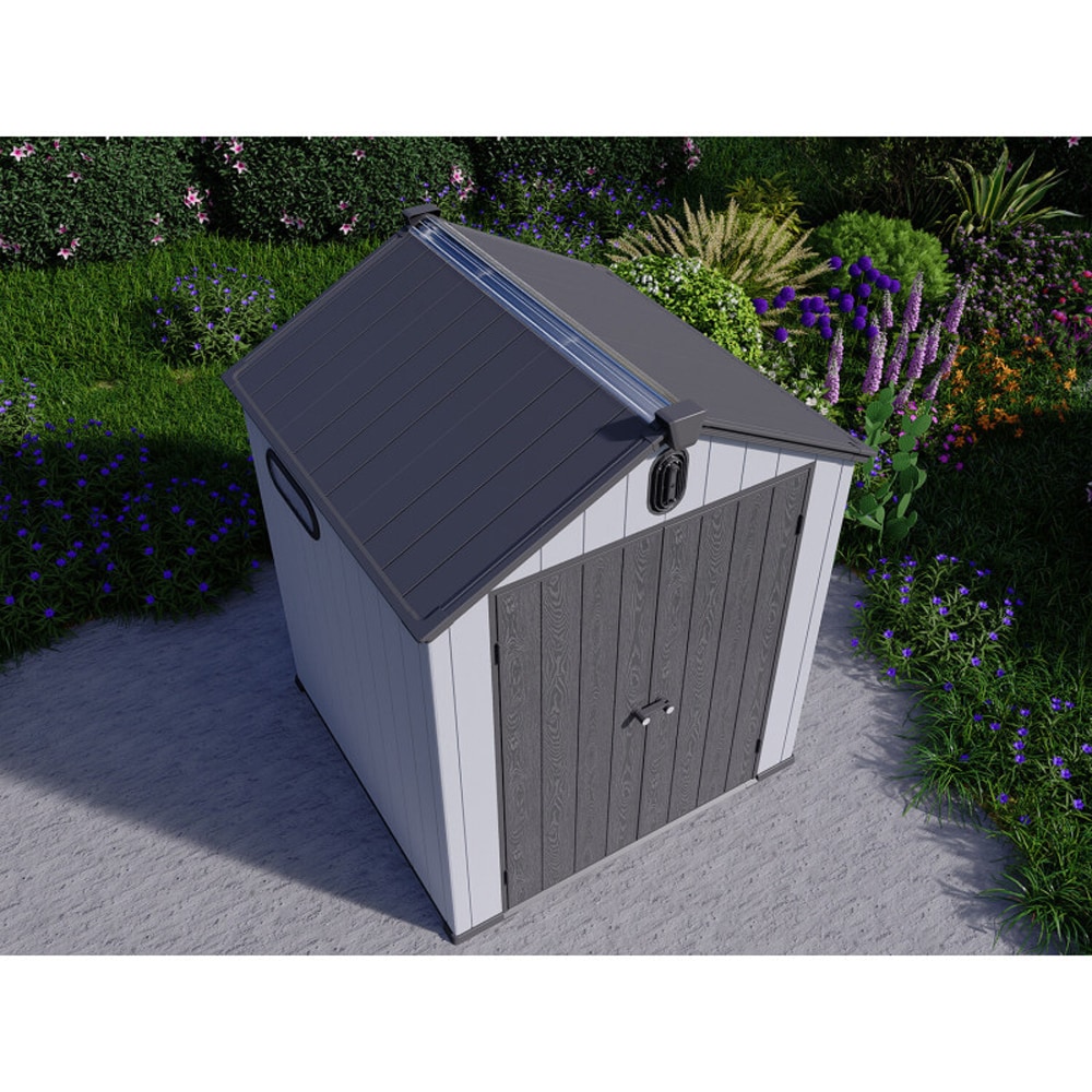 Casuta gradina NATURE REVOLUTION Pollen 6X6, plastic, 185.5 x 188.3 x 226.5 cm, gri antracit