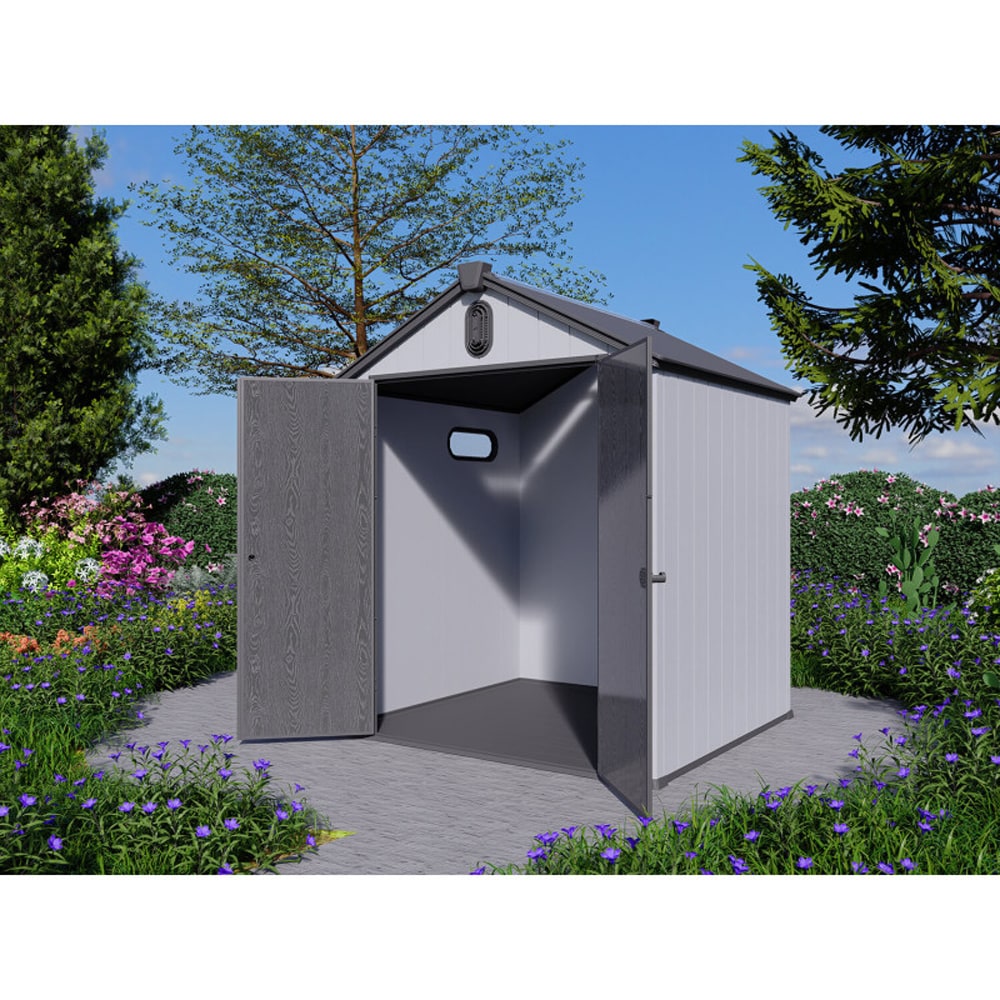 Casuta gradina NATURE REVOLUTION Pollen 6X6, plastic, 185.5 x 188.3 x 226.5 cm, gri antracit