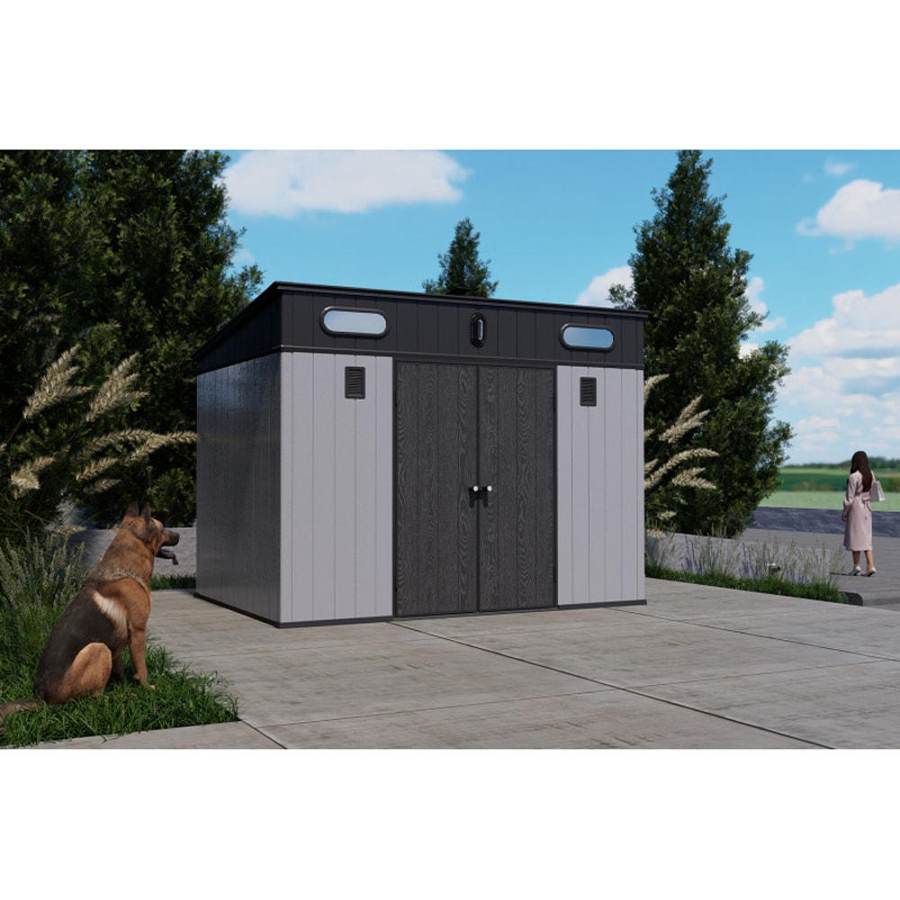 Casuta gradina NATURE REVOLUTION Sirius Pent 10X7, plastic, 210.7 x 305.1 x 226.5 cm, gri antracit