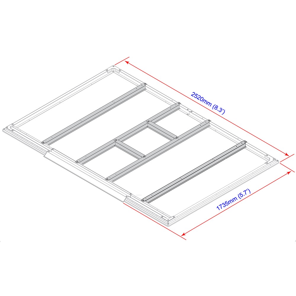 Cadru podea DURAMAX Eco 8X6, otel, 252 x 173.5 x 2 cm