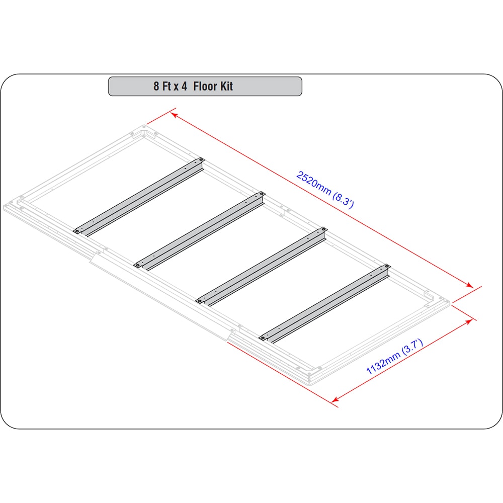 Cadru podea DURAMAX Eco 8X4, otel, 247.3 x 101.7 x 2 cm
