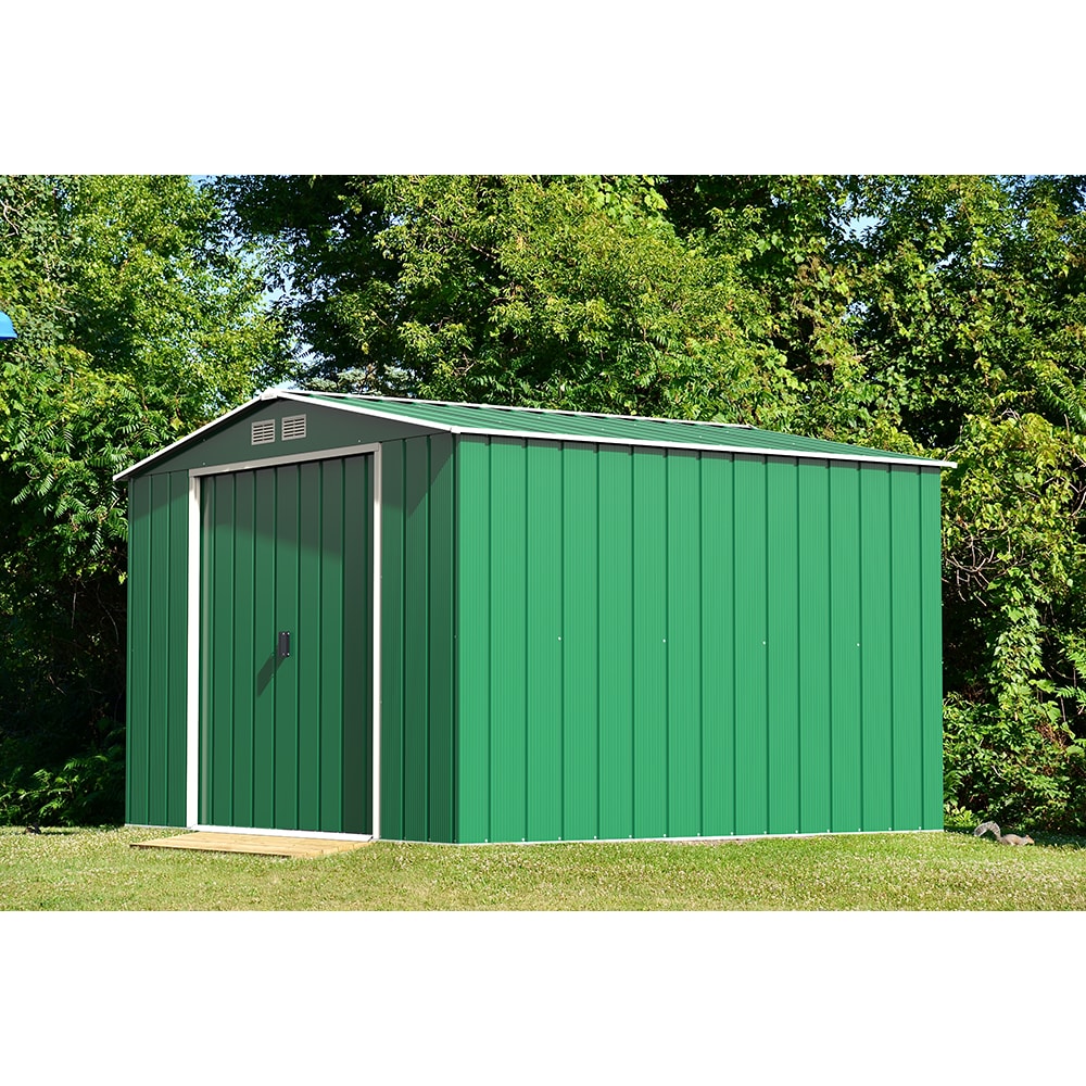 Casuta gradina DURAMAX Eco 10X10, otel, 322.1 x 302.3 x 196.1 cm, verde