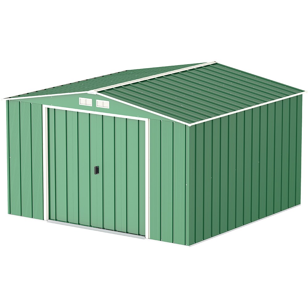 Casuta gradina DURAMAX Eco 10X10, otel, 322.1 x 302.3 x 196.1 cm, verde