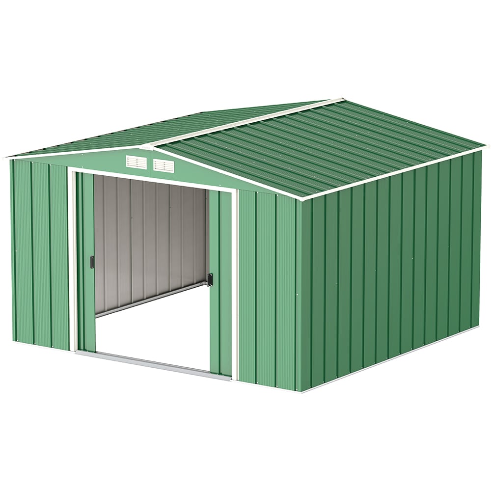 Casuta gradina DURAMAX Eco 10X10, otel, 322.1 x 302.3 x 196.1 cm, verde