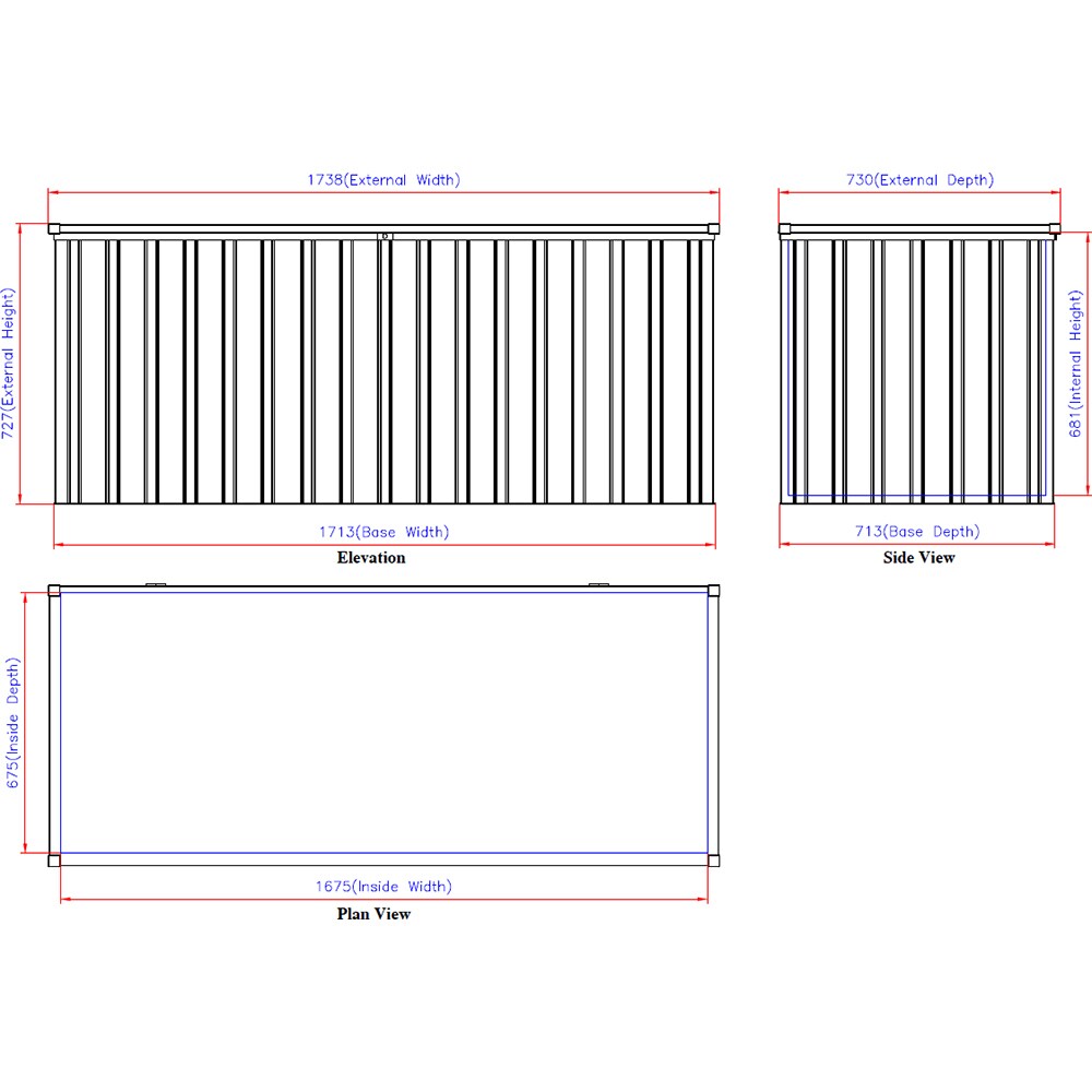 Lada depozitare gradina DURAMAX DH 1.7 770 L, 173.8 x 73 x 72.7 cm, antracit