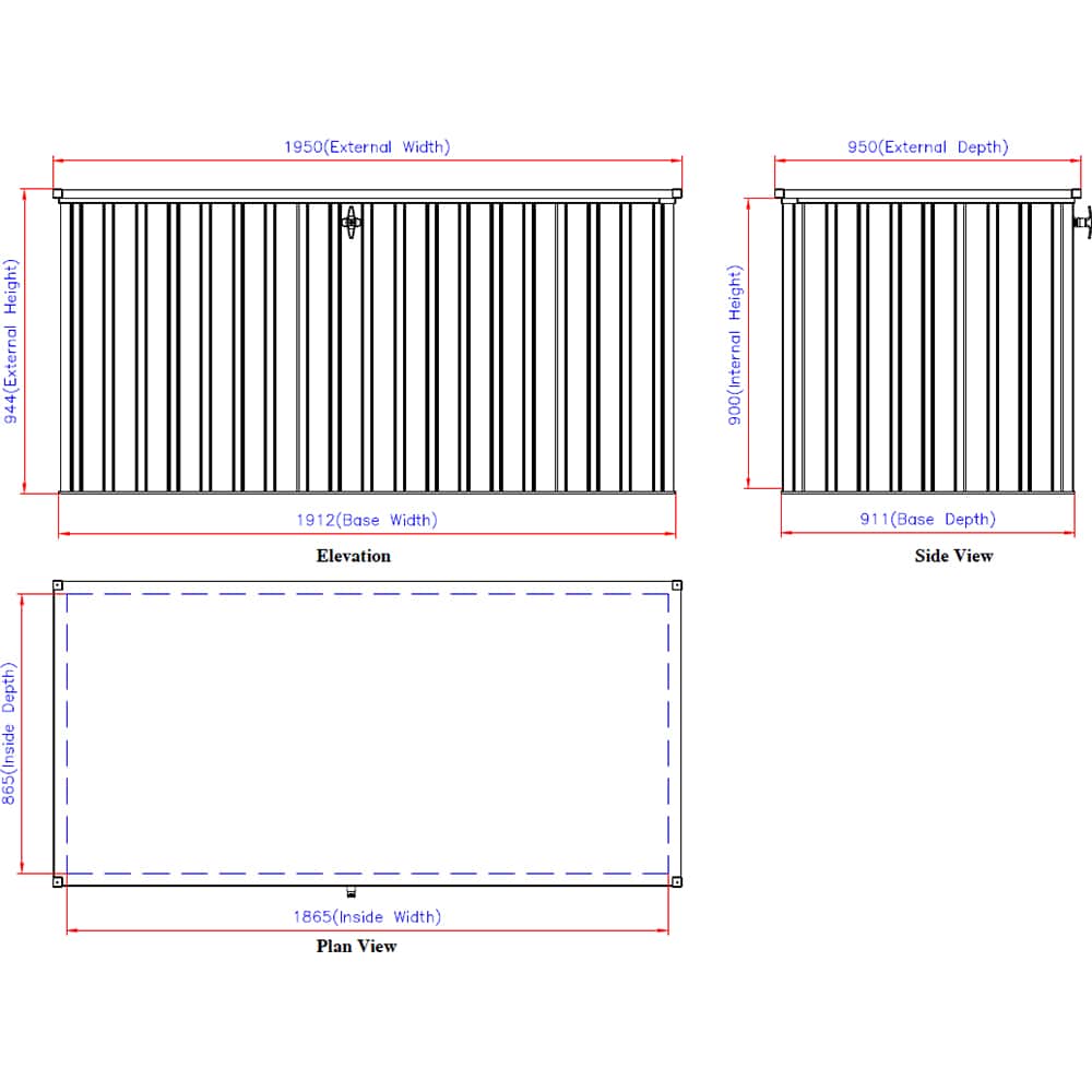 Lada depozitare gradina DURAMAX DH 1.9 1450 L, 195 x 95 x 94.47 cm, maro