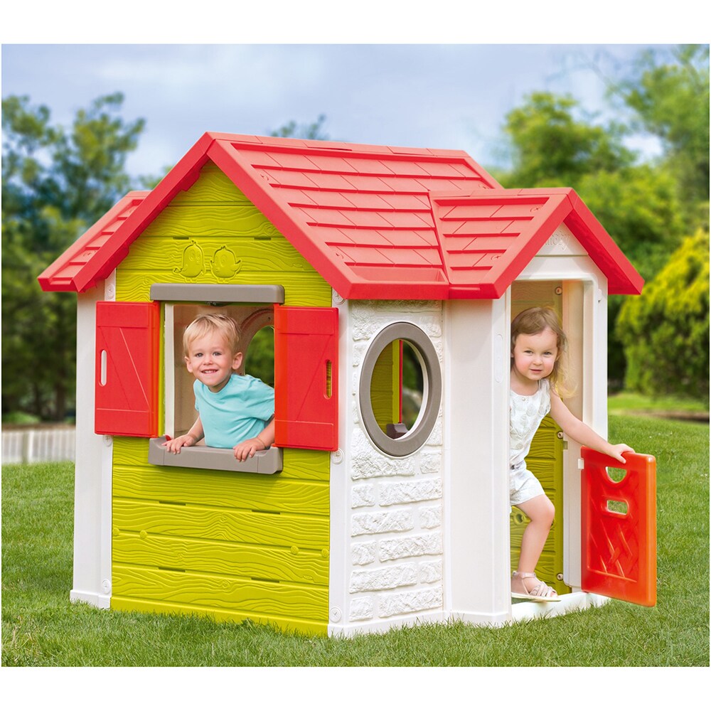 Casuta de joaca SMOBY Neo House, doua ferestre, 118 x 132 x 135 cm, multicolor