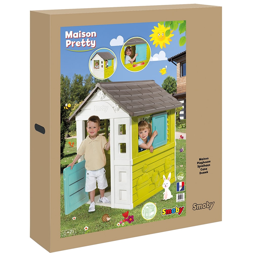 Casuta de joaca SMOBY Pretty, doua ferestre, 98 x 110 x 127 cm, multicolor