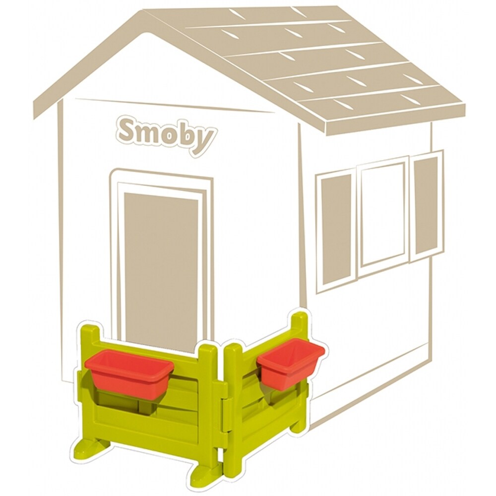 Gard pentru casuta de joaca SMOBY, plastic, 59 x 59 x 40 cm, verde