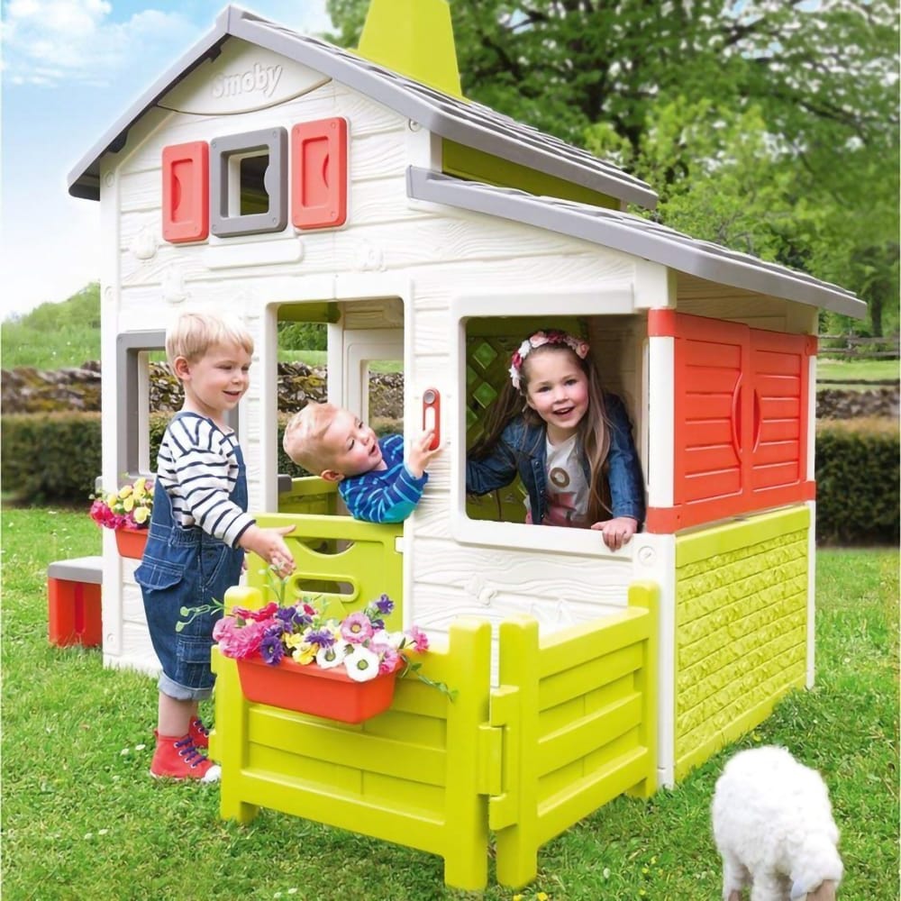 Gard pentru casuta de joaca SMOBY, plastic, 59 x 59 x 40 cm, verde