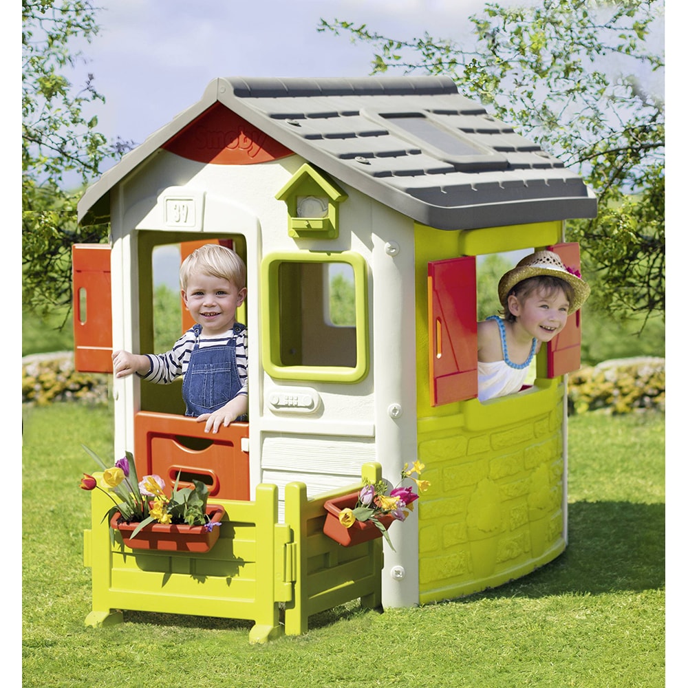 Gard pentru casuta de joaca SMOBY, plastic, 59 x 59 x 40 cm, verde