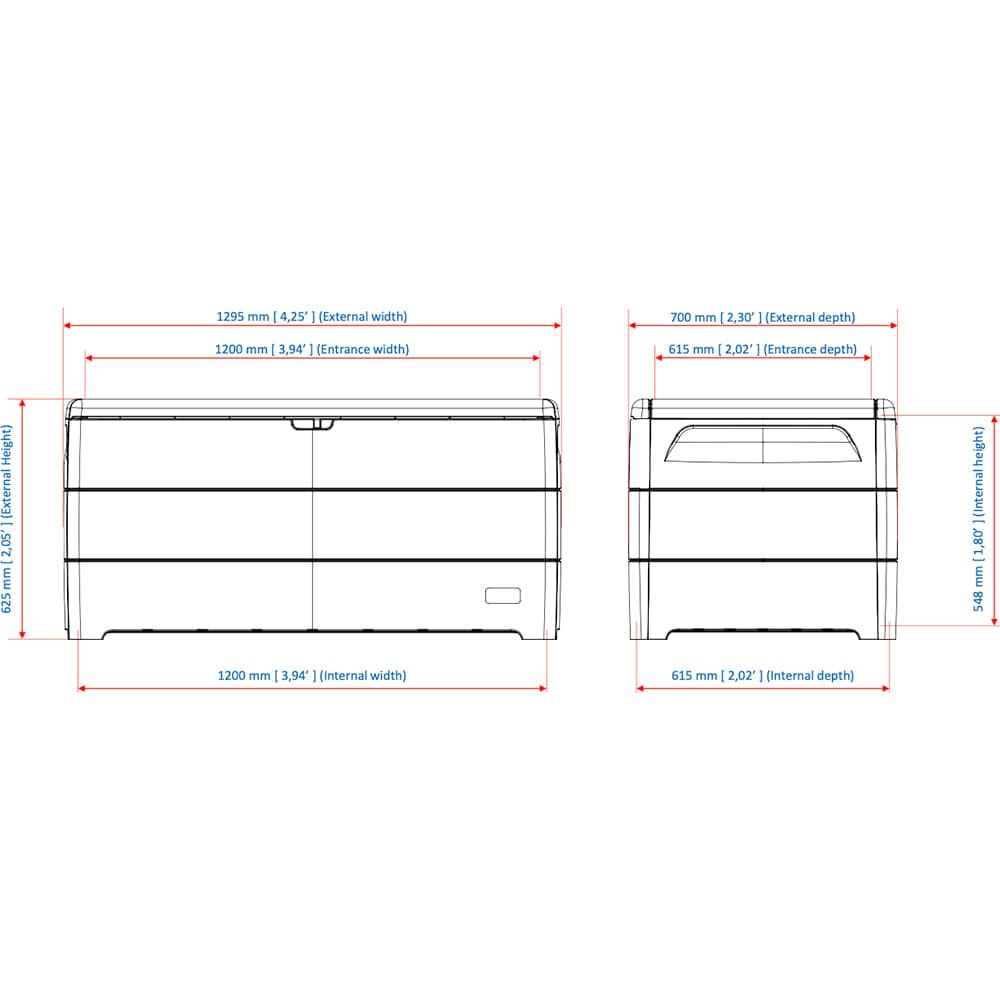 Lada depozitare gradina DURAMAX Durabox 416 L, 129.5 x 70 x 62.5 cm, gri