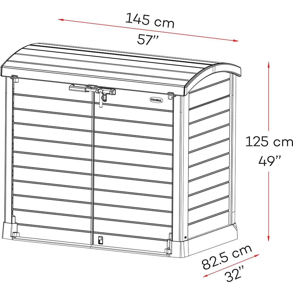 Dulap depozitare gradina DURAMAX Storeway C 1200L, 145 x 54.5 x 125 cm, maro