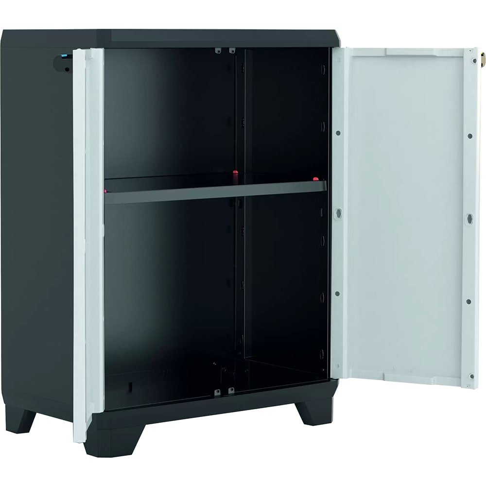 Dulap depozitare gradina KETER High Linear, compozit plastic, 68 x 39 x 90 cm, gri antracit