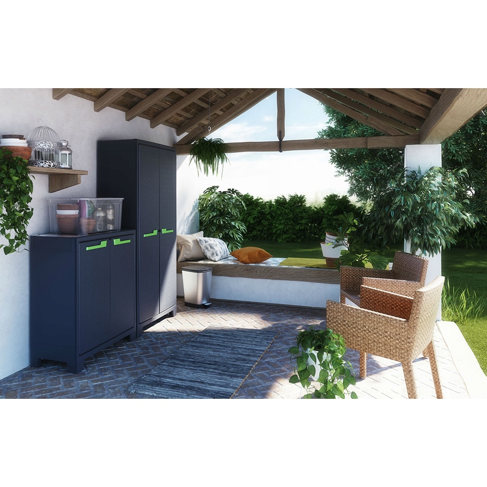 Dulap depozitare gradina KETER High Moby, compozit plastic, 80 x 44 x 182 cm, gri antracit