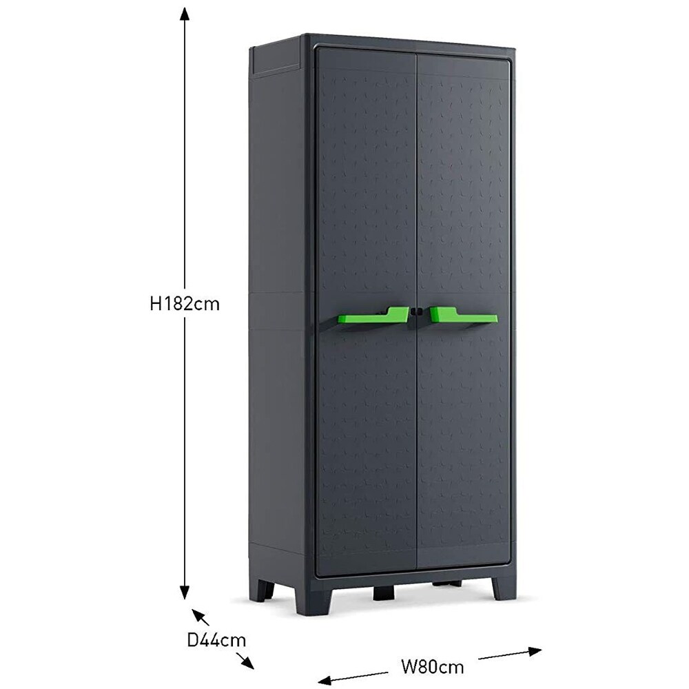Dulap depozitare gradina KETER High Moby, compozit plastic, 80 x 44 x 182 cm, gri antracit