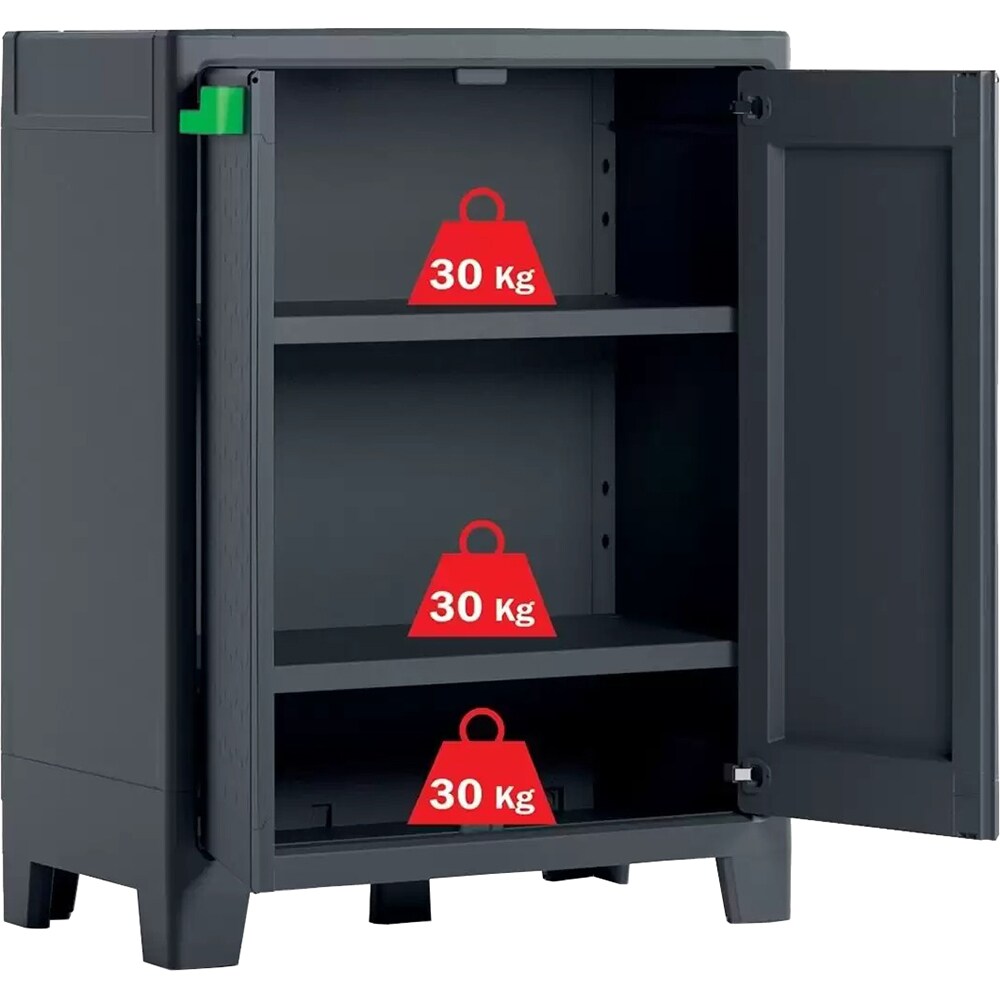 Dulap depozitare gradina KETER Low Moby, compozit plastic, 80 x 44 x 100 cm, grafit