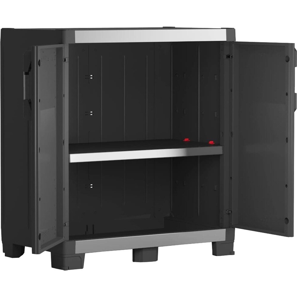 Dulap depozitare gradina KETER Low XL Garage, compozit plastic, 89 x 54 x 99 cm, maro inchis