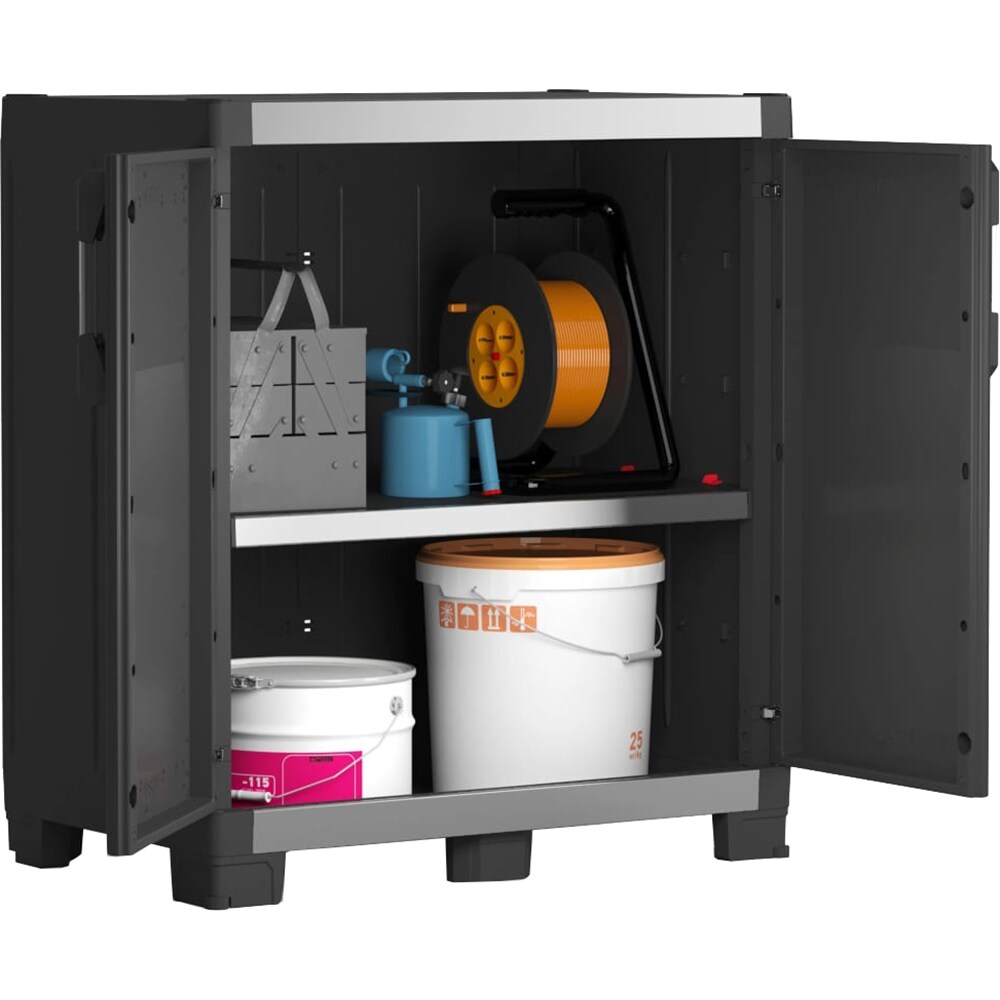 Dulap depozitare gradina KETER Low XL Garage, compozit plastic, 89 x 54 x 99 cm, maro inchis