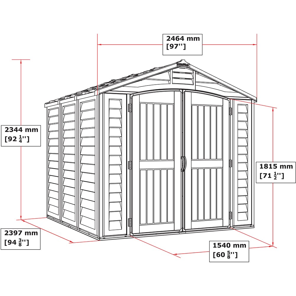Casuta de gradina DURAMAX Duraplus, rasina, 246.4 x 239.7 x 234.4 cm, bej