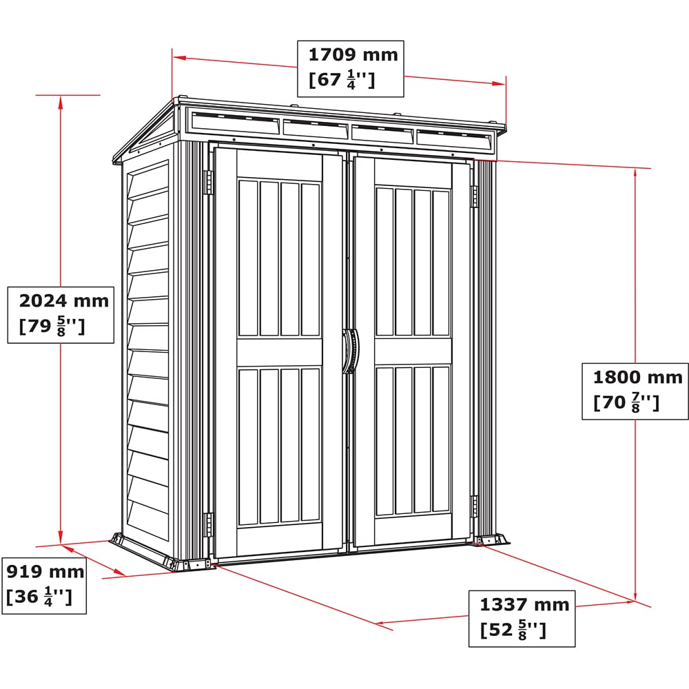 Casuta de gradina DURAMAX Yardmate Pent Roof, rasina, 170.9 x 91.9 x 202.4 cm, gri