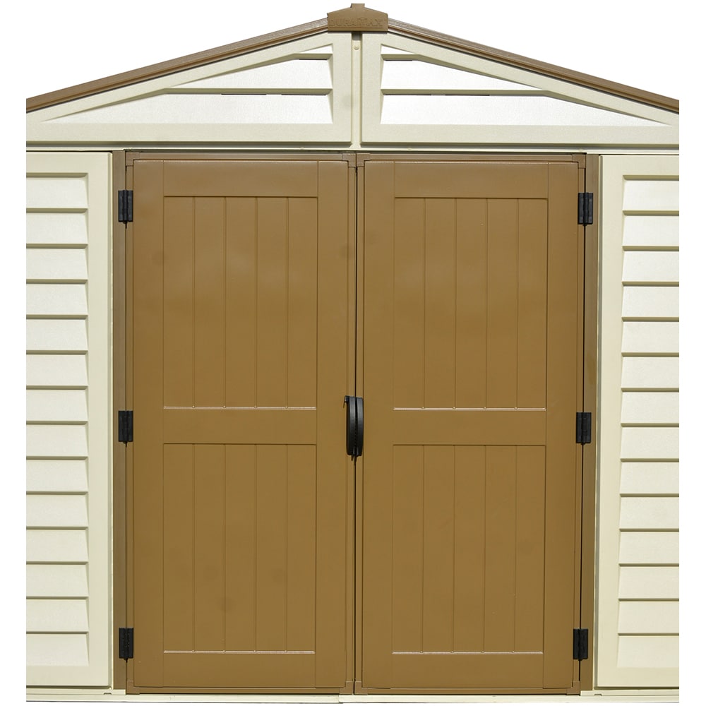 Casuta gradina DURAMAX Woodbridge, rasina, 324.8 x 399.7 x 233.2 cm, bej-maro deschis
