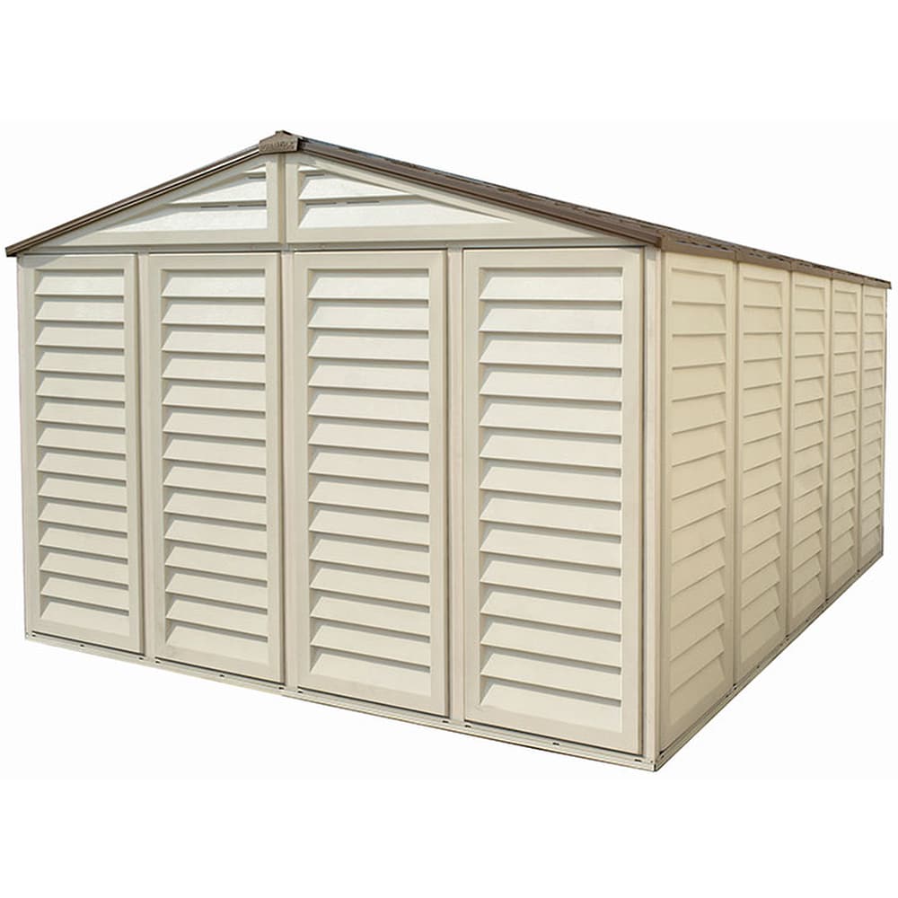 Casuta gradina DURAMAX Woodbridge, rasina, 324.8 x 399.7 x 233.2 cm, bej-maro deschis