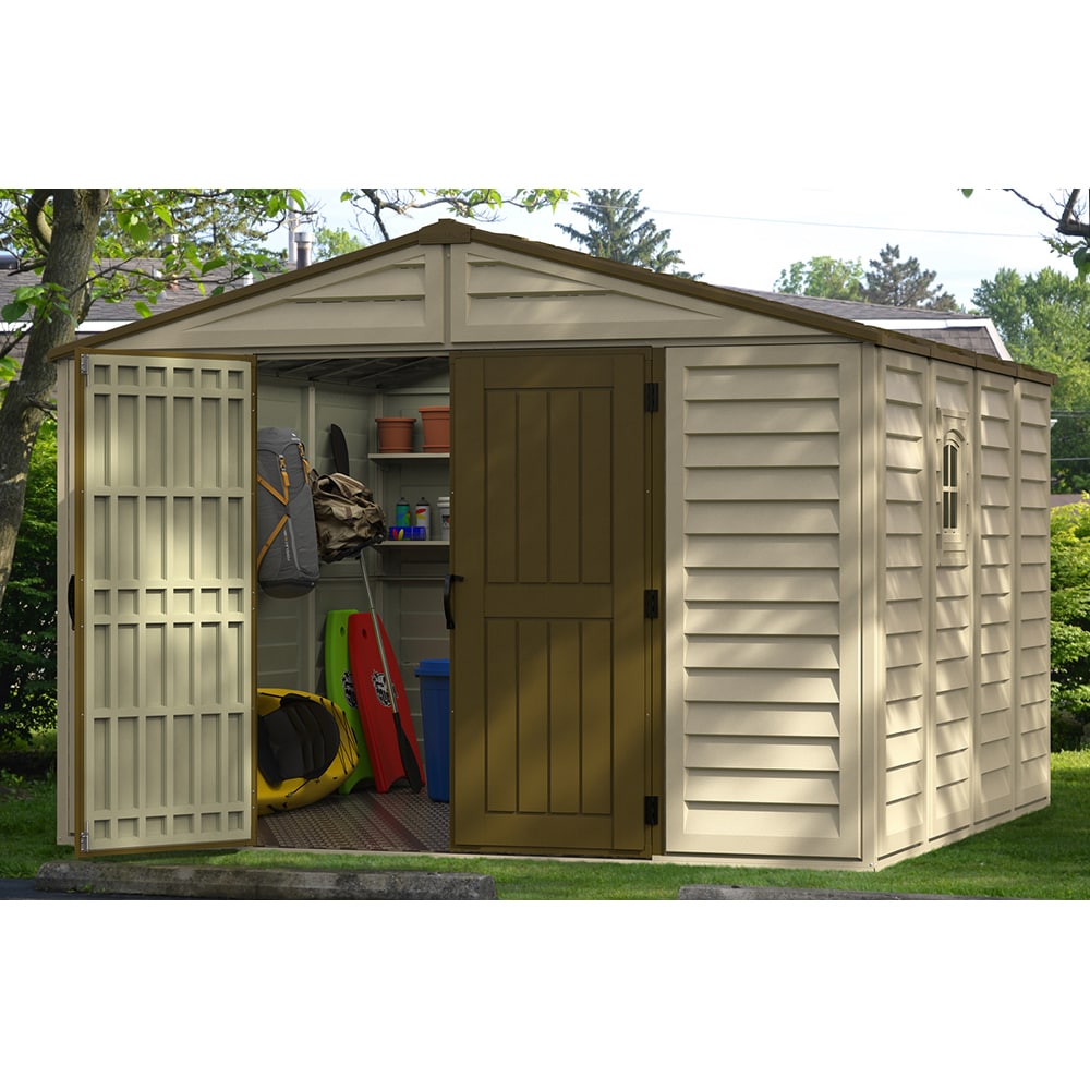 Casuta de gradina DURAMAX Woodbridge Plus, rasina, 324.8 x 318.7 x 233.2 cm, bej
