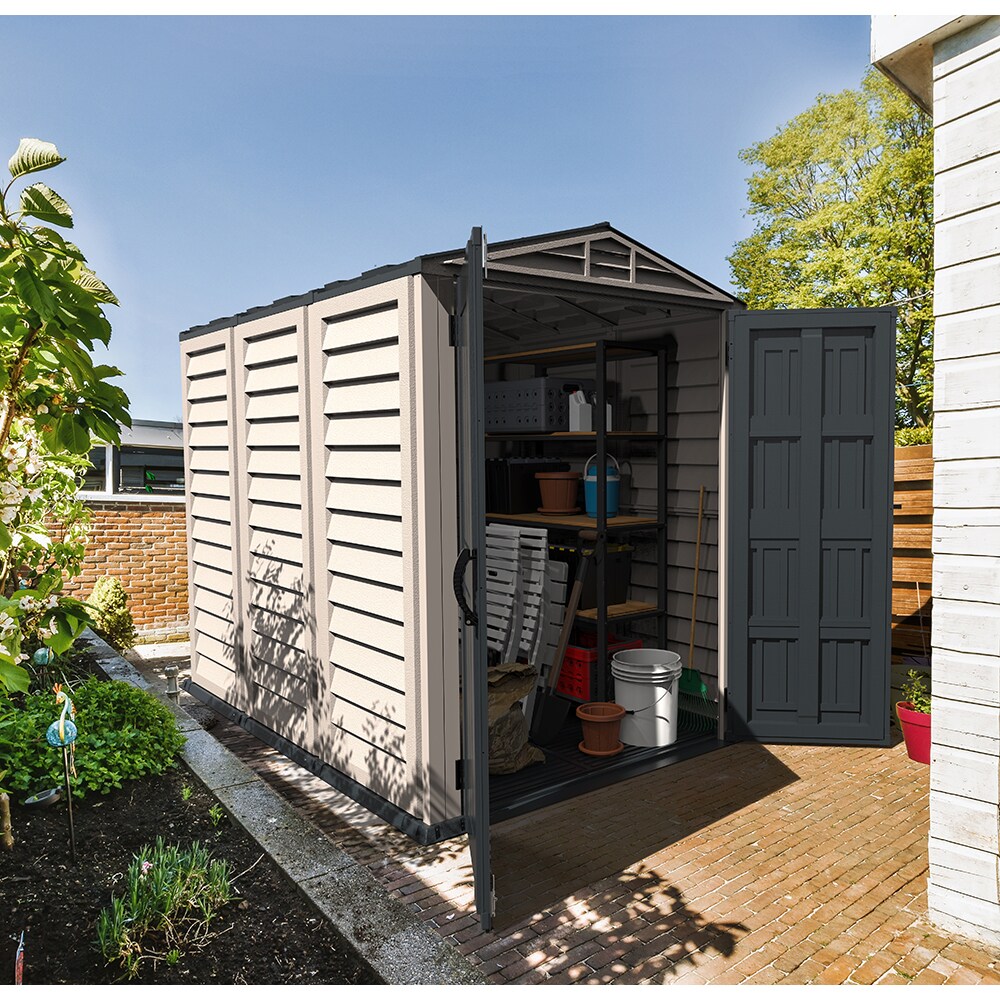 Casuta gradina DURAMAX Yardmate Plus, rasina, 161 x 249.9 x 210 cm, gri antracit