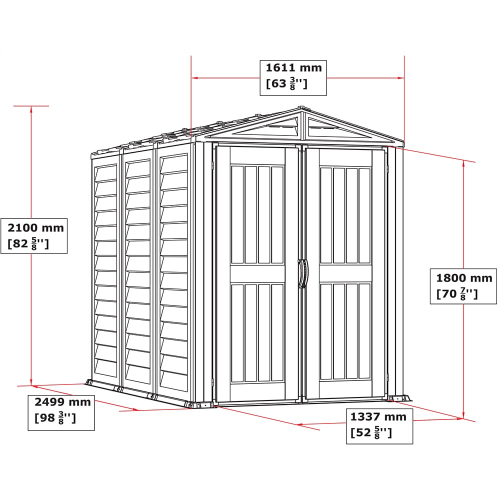 Casuta gradina DURAMAX Yardmate Plus, rasina, 161 x 249.9 x 210 cm, gri antracit