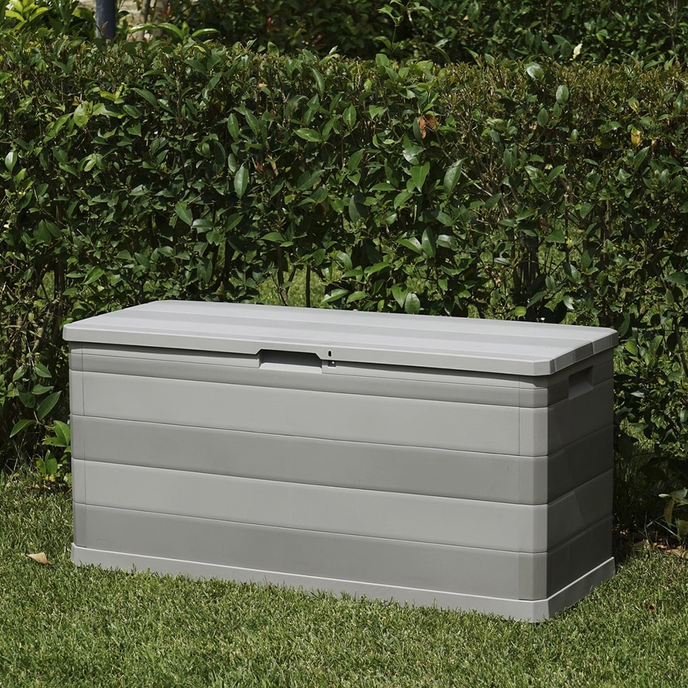 Lada depozitare gradina TOOMAX Multibox Elegance, PP, 117 x 45 x 56 cm, gri deschis