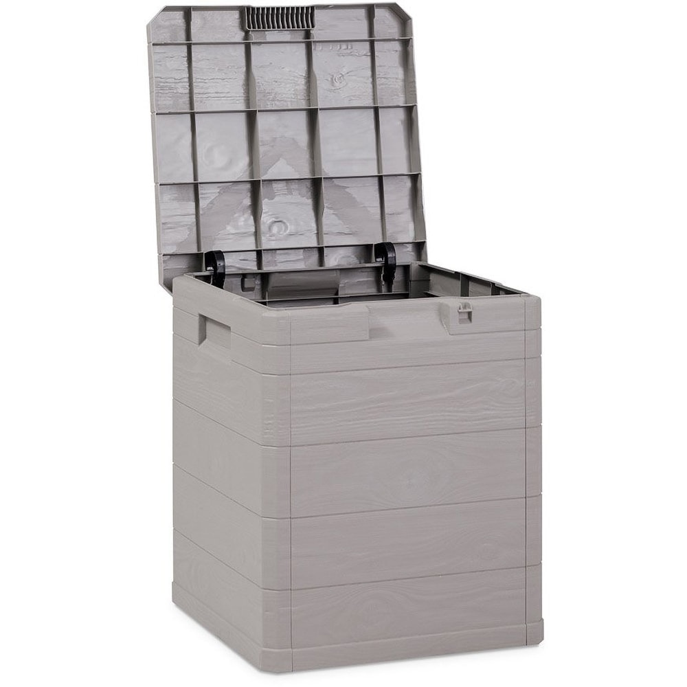 Lada depozitare gradina TOOMAX Woody's, PP, 42.5 x 44 x 50 cm, gri deschis