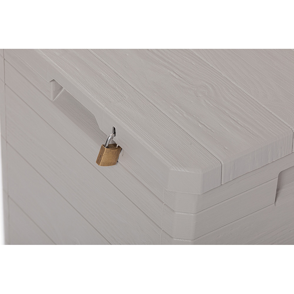 Lada depozitare gradina TOOMAX Woody's, PP, 42.5 x 44 x 50 cm, gri deschis