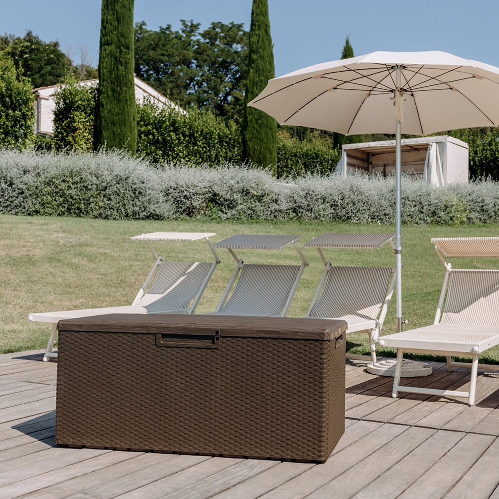 Lada depozitare gradina TOOMAX Portofino, PP, 123.7 x 54.5 x 56.2 cm, maro