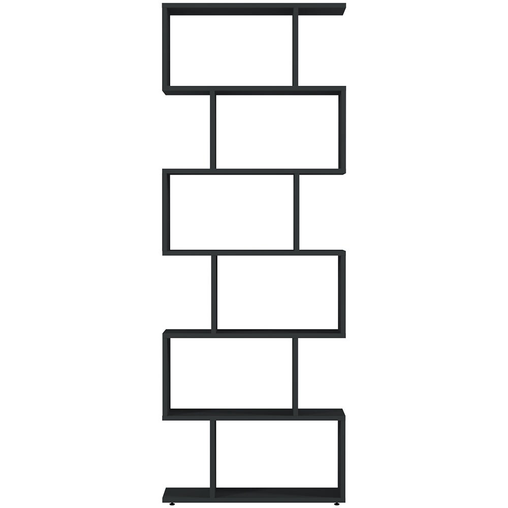 Biblioteca Wally, negru, 80 x 25 x 180 cm