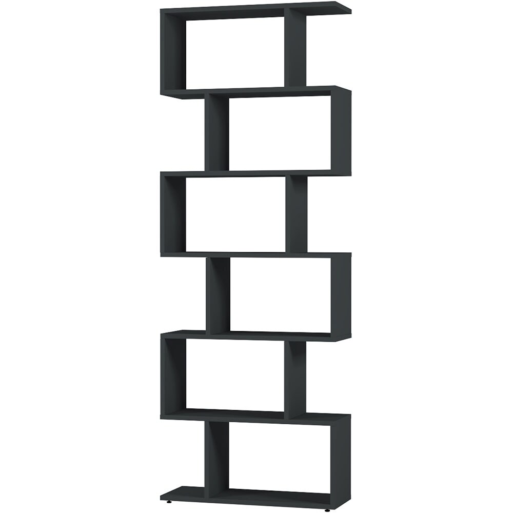 Biblioteca Wally, negru, 80 x 25 x 180 cm