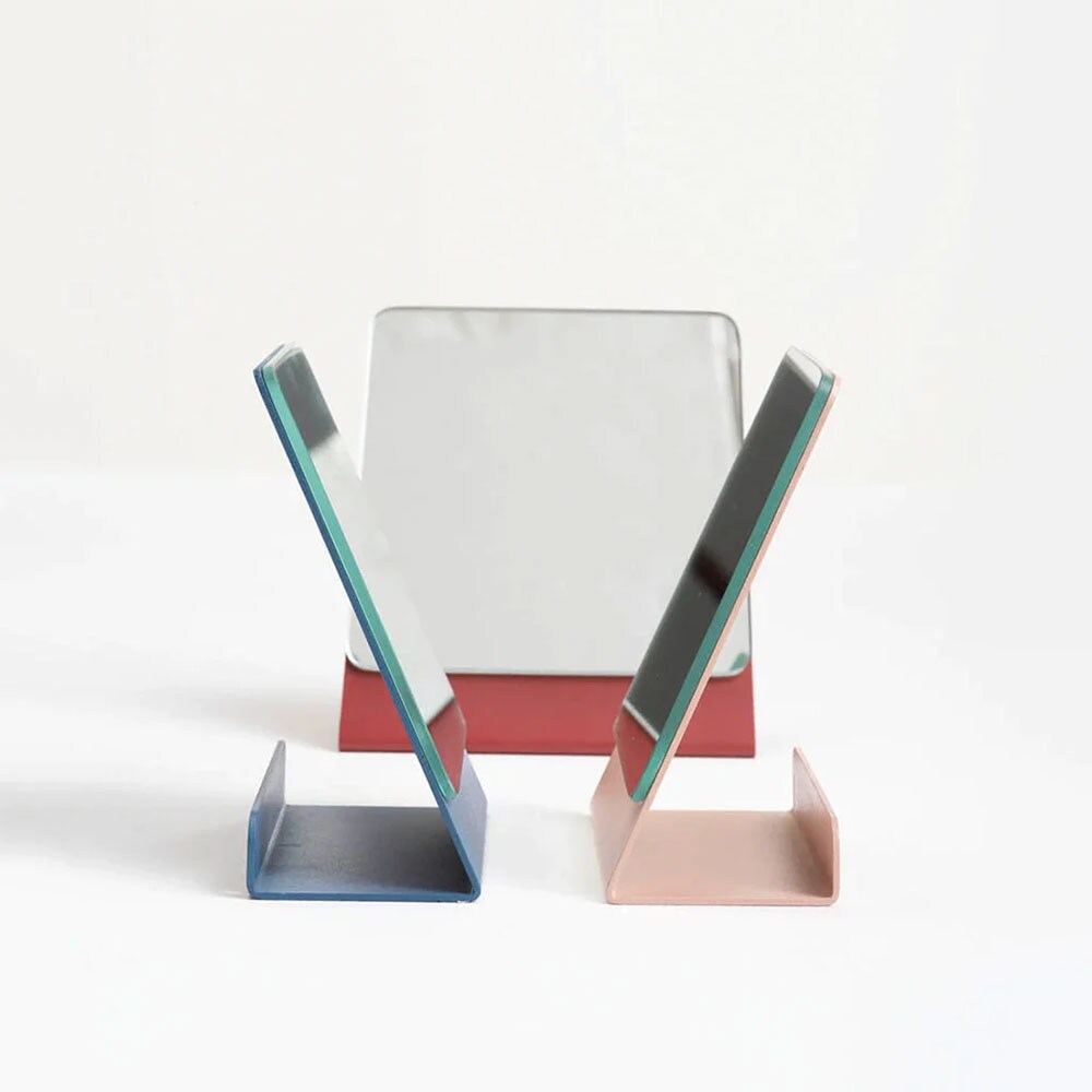 Oglinda cosmetica SPIN Halo, 15.24 x 15.24 cm, roz