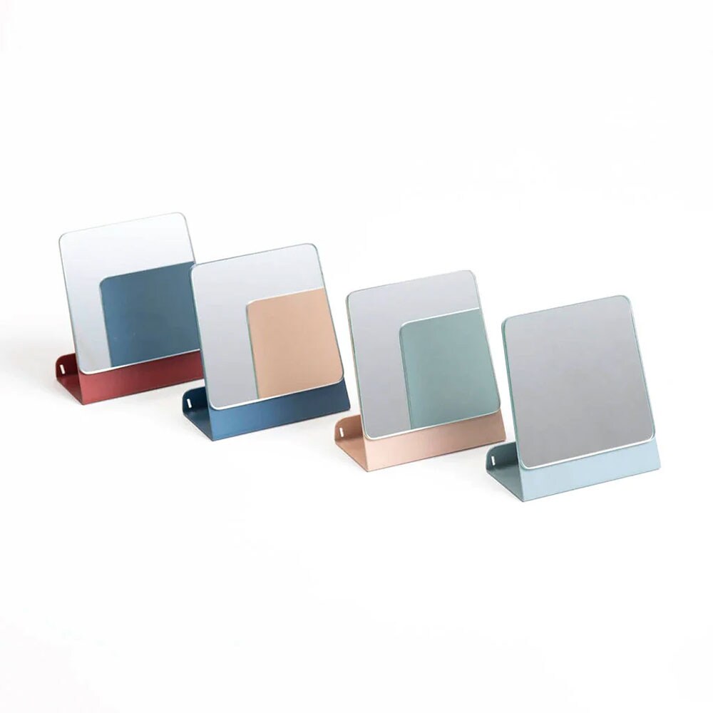 Oglinda cosmetica SPIN Halo, 15.24 x 15.24 cm, albastru inchis