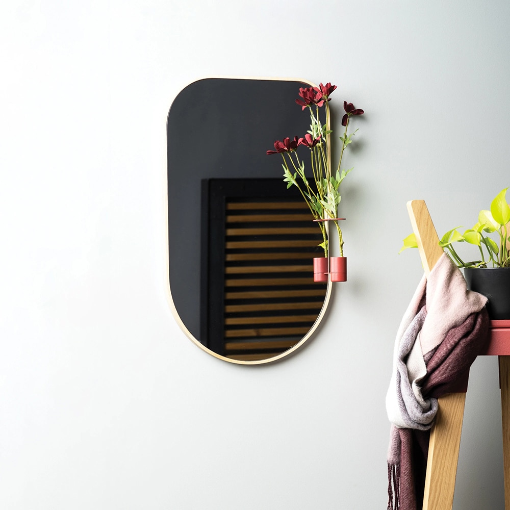 Oglinda decorativa SPIN Mismo, 35 x 55 cm, rosu