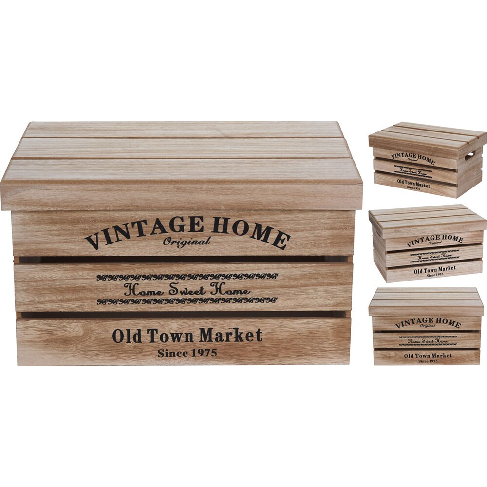 Cutie depozitare KR2000050, maro deschis, 3 bucati