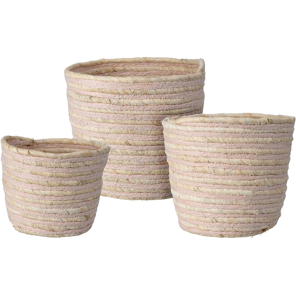 Cos depozitare KR2004220, maro deschis-roz, 3 bucati