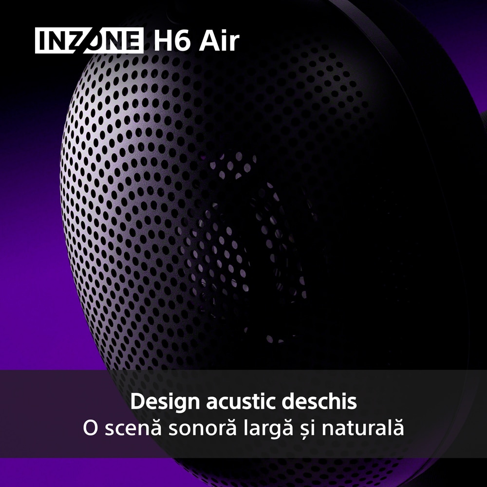 Casti Gaming SONY INZONE H6 Air MDR-G600B, 7.1, multiplatforma, 3.5mm, negru