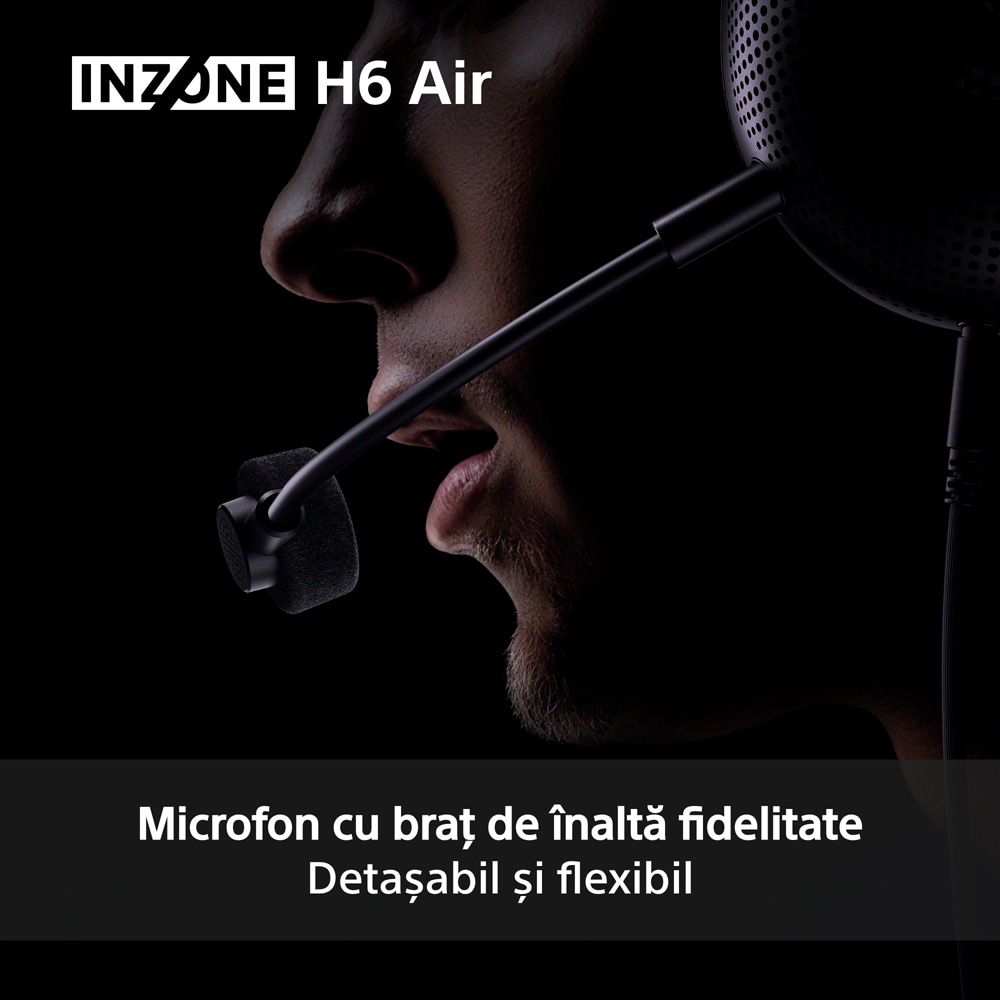 Casti Gaming SONY INZONE H6 Air MDR-G600B, 7.1, multiplatforma, 3.5mm, negru